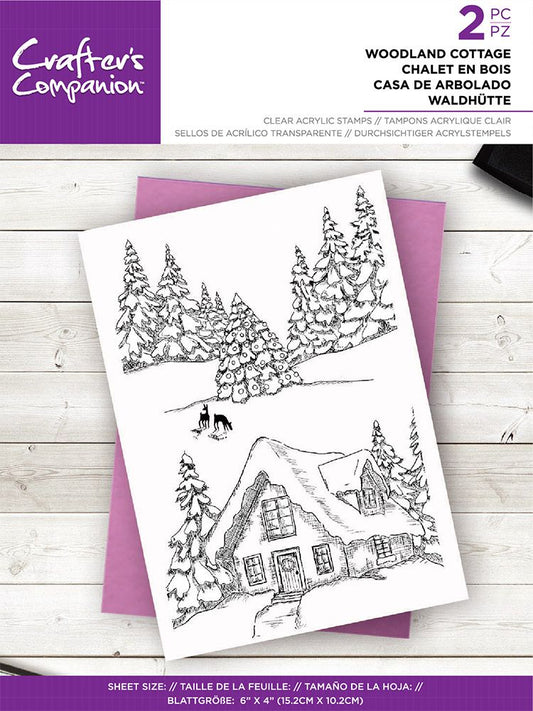 Crafters Companion - Clear Acrylic Stamp - Woodland Cottage