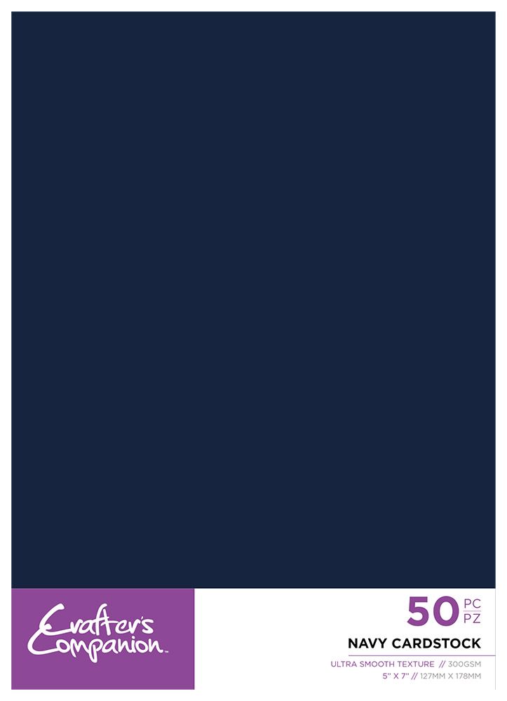 Crafters Companion - Cardstock - Navy - 5"x7" - 50pcs