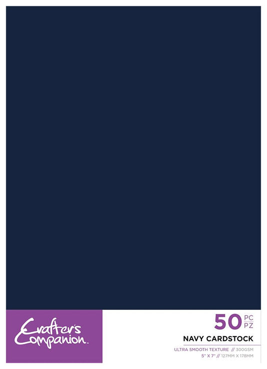 Crafters Companion - Cardstock - Navy - 5"x7" - 50pcs