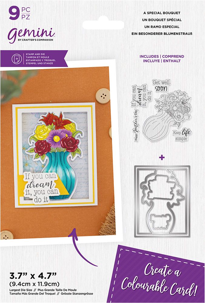 Gemini Colourable Create a Card Stamp & Die - A Special Bouquet