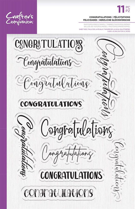 Crafters Companion Photopolymer Stamp - Congratulations