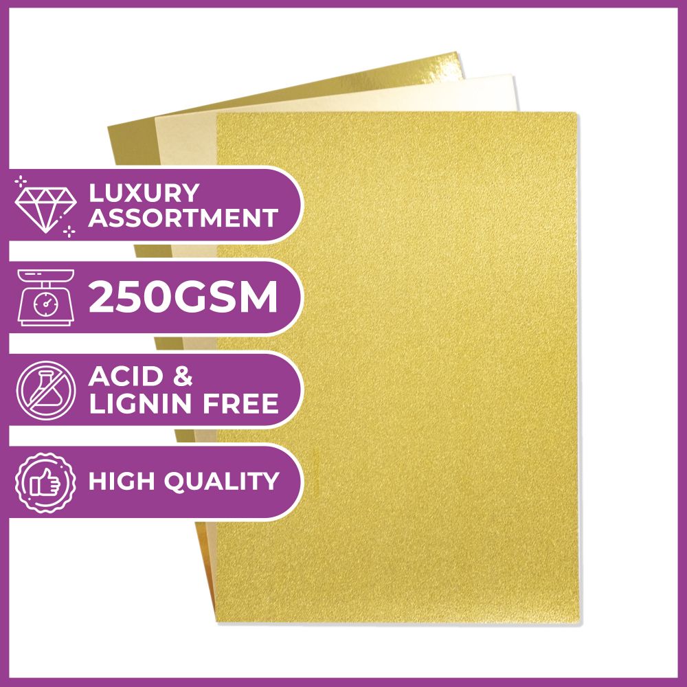 Crafters Companion A4 Luxury Cardstock Pack - Gold