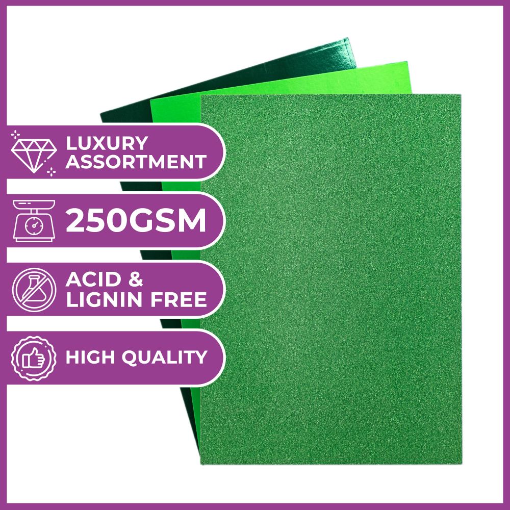 Crafters Companion A4 Luxury Cardstock Pack - Green