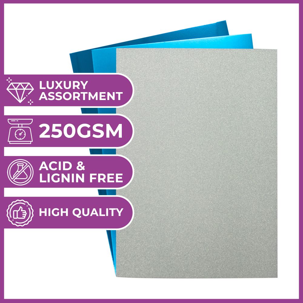 Crafters Companion A4 Luxury Cardstock Pack - Ice Blue