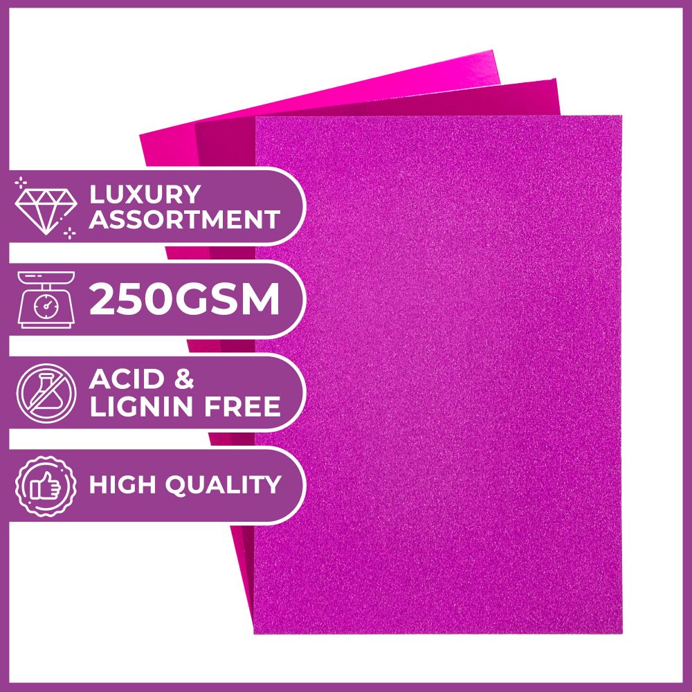 Crafters Companion A4 Luxury Cardstock Pack - Purple