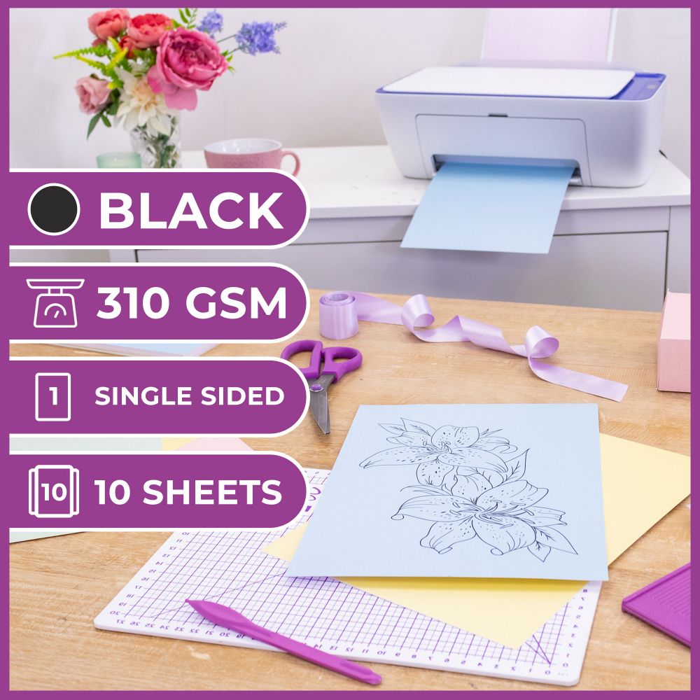 Black - Centura Pearl A4 Printable Card Pack 10 sheets