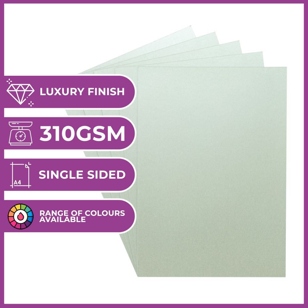 Crafters Companion Centura Pearl Metallic A4 Single Colour 10 Sheet Pack - Silver