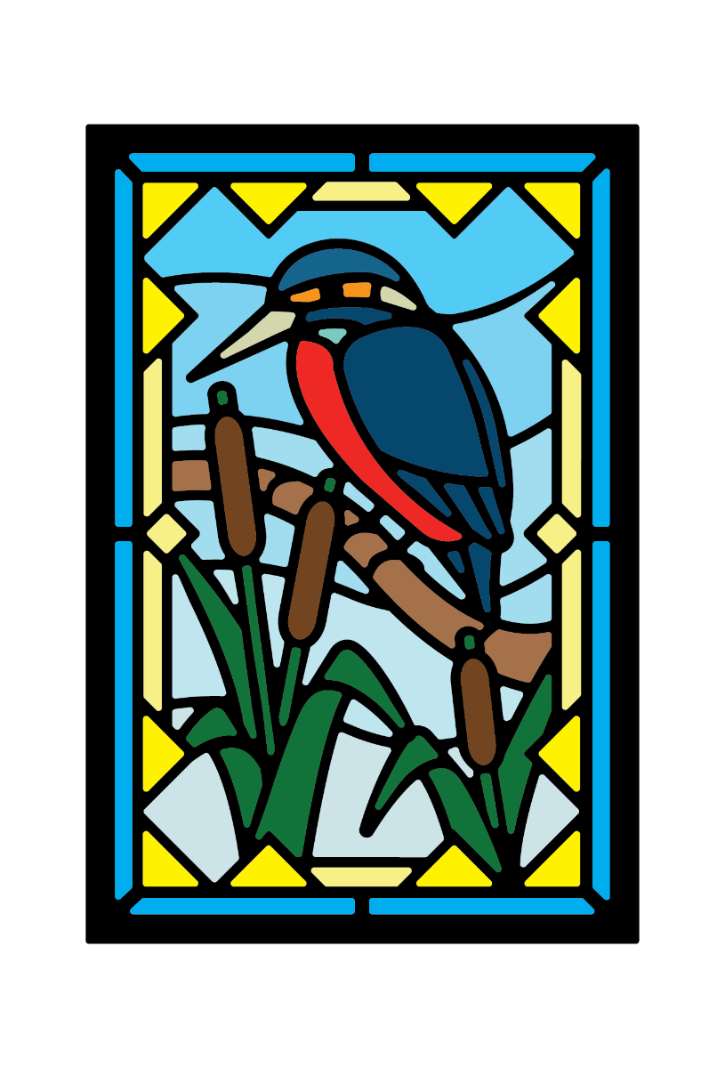 Gemini Stained Glass Window Die - Kingfisher Window