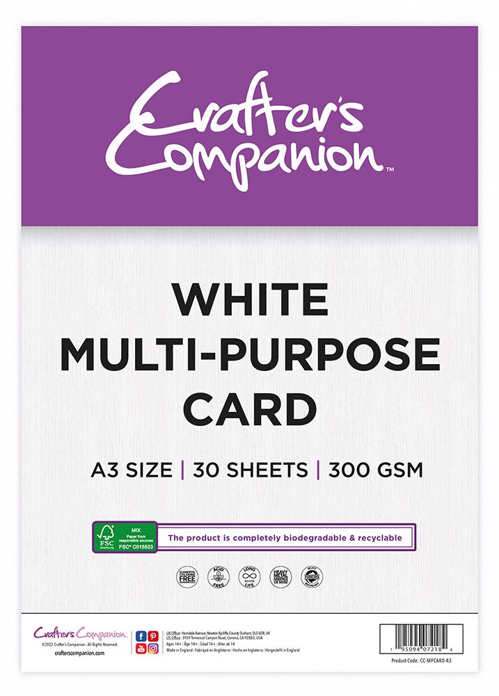 Crafters Companion White Multi-Purpose Card - A3 – Crafty Granny