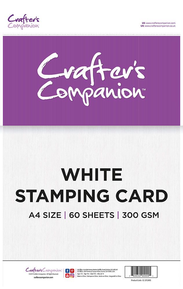 Crafters Companion White Stamping Card A4 - Pack of 60