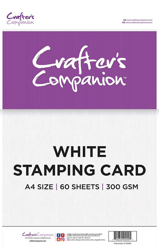 Crafters Companion White Stamping Card A4 - Pack of 60