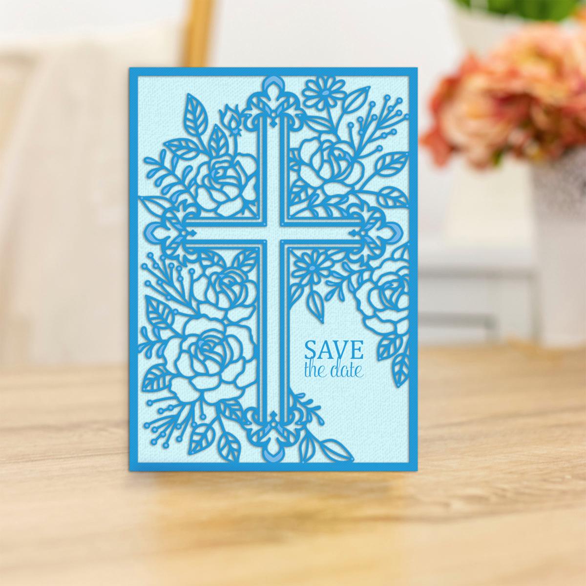 Crafter's Companion Create-A-Card Big Scene Ornate Cross Die