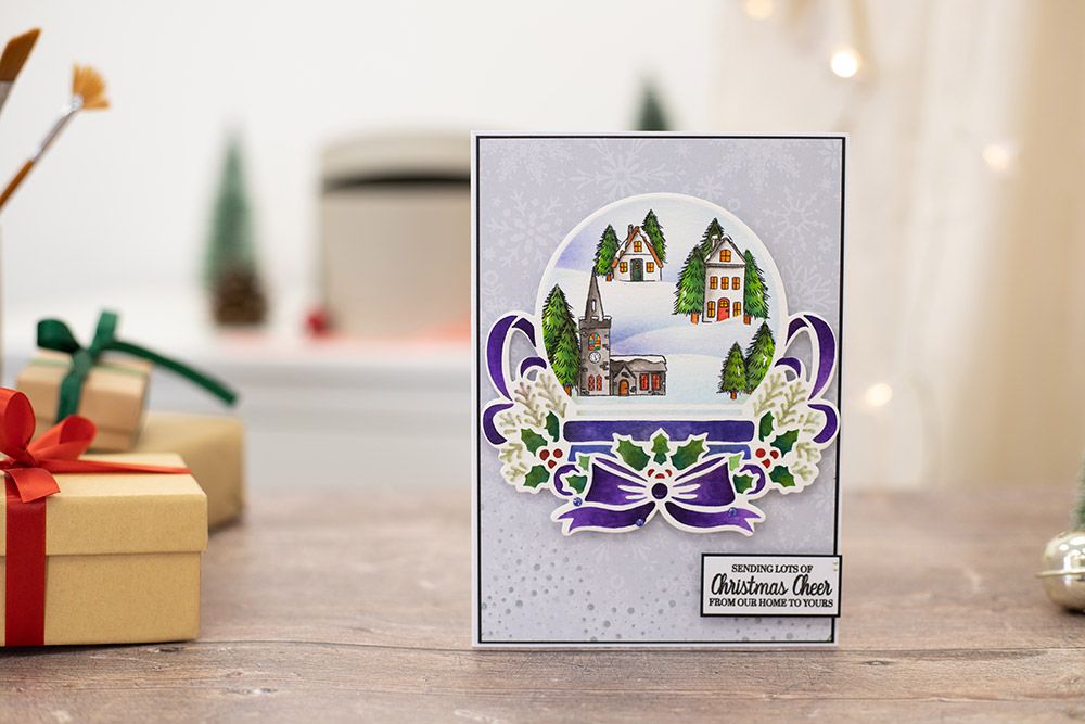 Crafters Companion Celebrate the Season Stencil - Yuletide Snowglobe