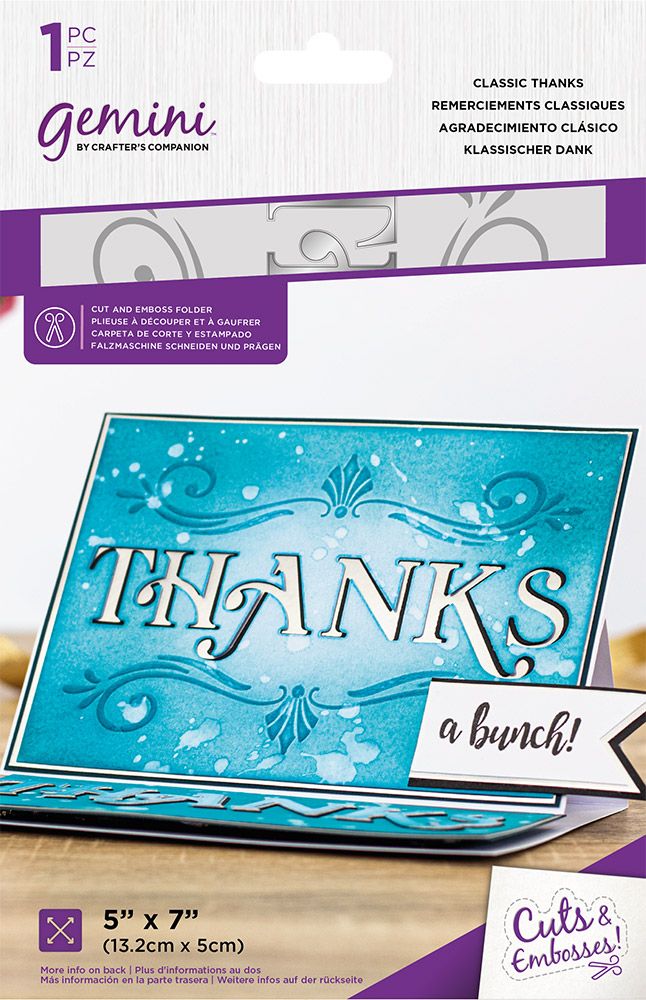 Gemini Cut and Emboss Folder - Classic Thanks