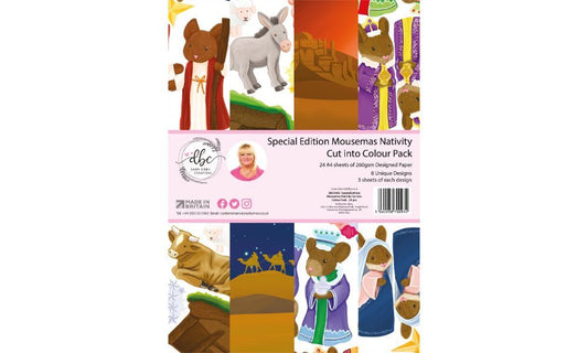 Dawn Bibby Creations A4 Mousemas Nativity Cut into Colour Paper Pack