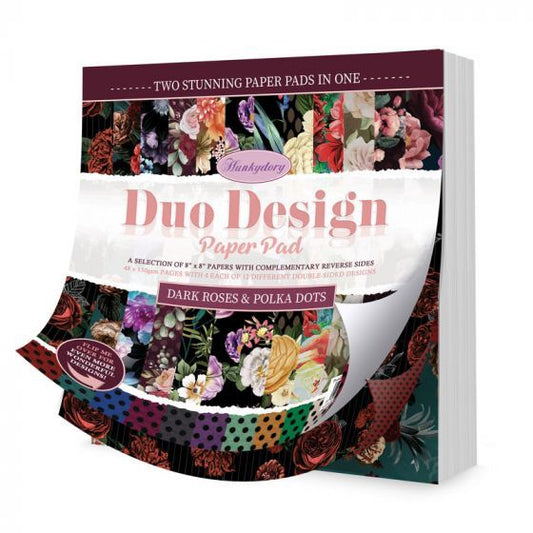 Hunkydory Duo Design Paper Pad - Dark Roses & Polka Dots