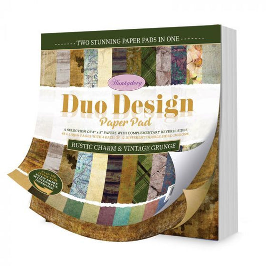Hunkydory Duo Design Paper Pad - Rustic Charm & Vintage Grunge