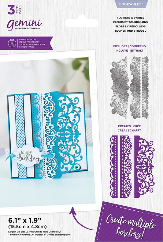 Gemini Delicate Lace Edgeable Die - Flowers And Swirls