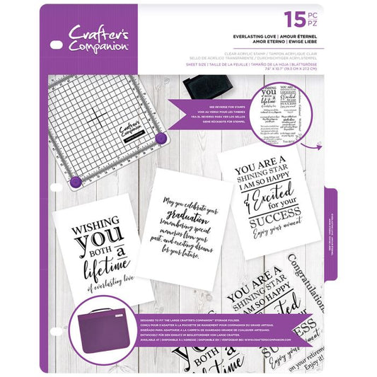 Crafters Companion - Clear Acrylic Stamps - Everlasting Love