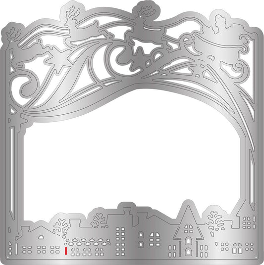 Gemini Christmas Frame Stamp and Die - Dashing Through the Snow