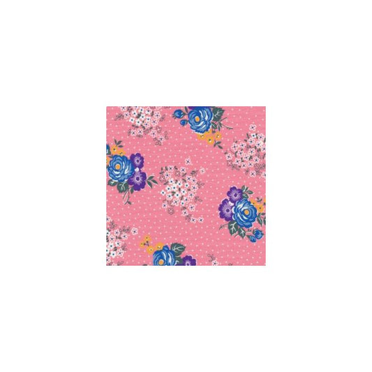 Dutch Heritage - Pink Large Floral Half Meter