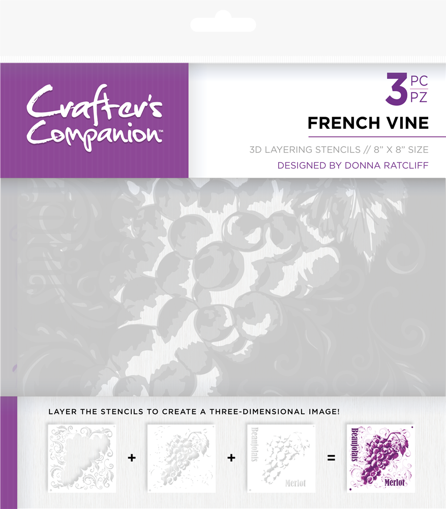Crafters Companion 3D Layering Stencils - French Vine