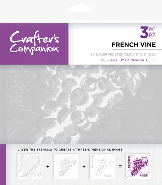 Crafters Companion 3D Layering Stencils - French Vine