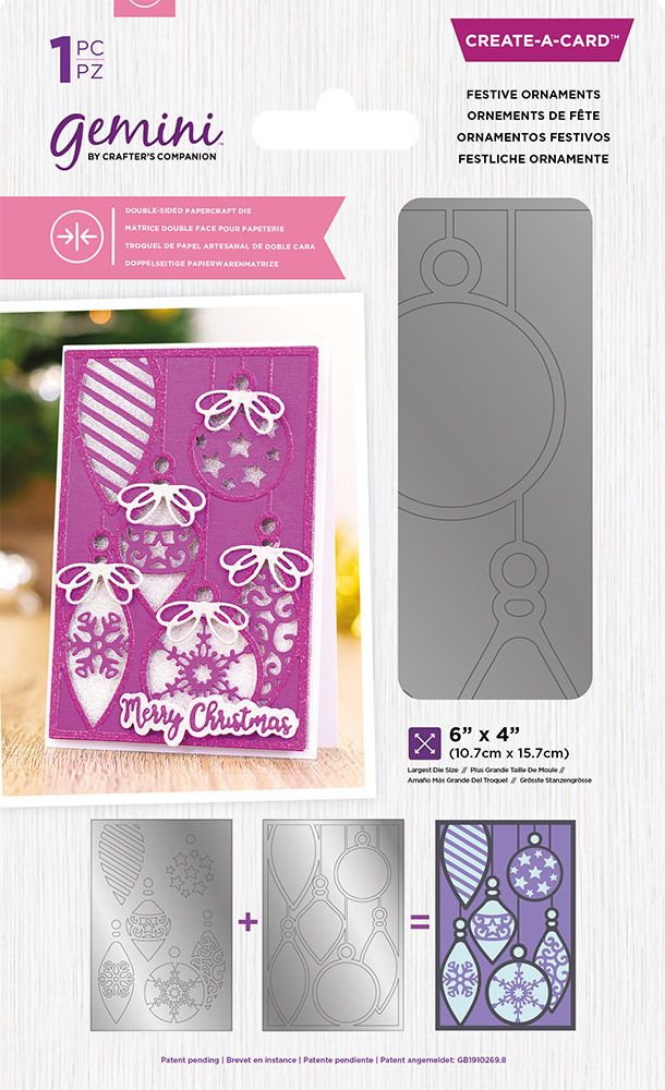 Gemini Double-Sided Create-a-Card Die - Festive Ornaments