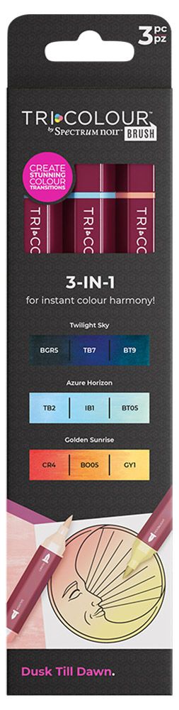 Spectrum Noir TriColour Brush 3 Piece - Dusk Till Dawn