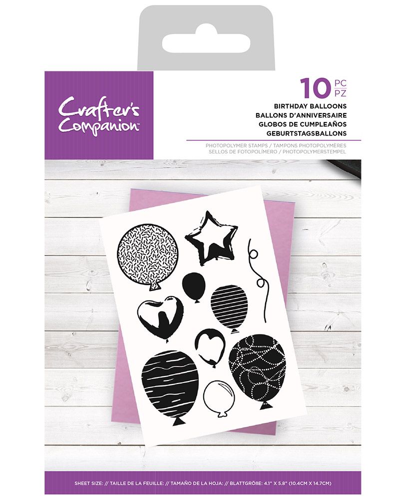 Crafters Companion - Photopolymer Stamp Set - Birthday Balloons