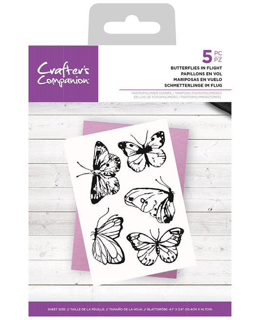 Crafters Companion - Photopolymer Stamp Set - Butterflies in Flight