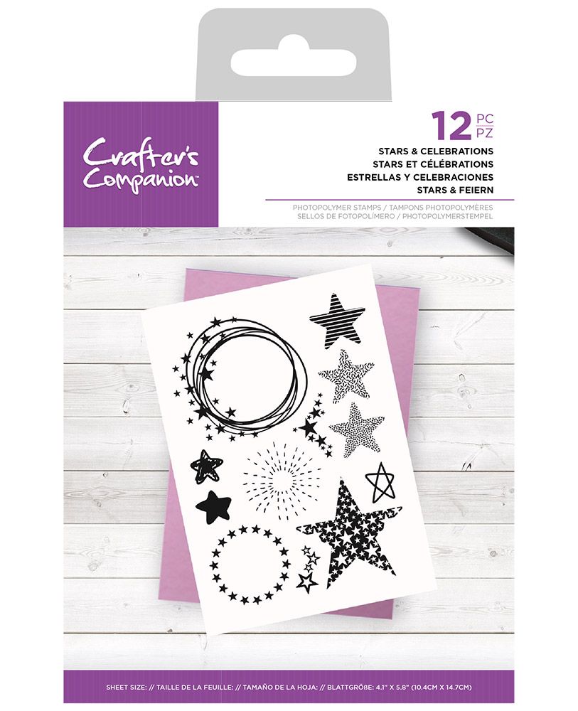 Crafters Companion - Photopolymer Stamp Set - Stars & Celebrations