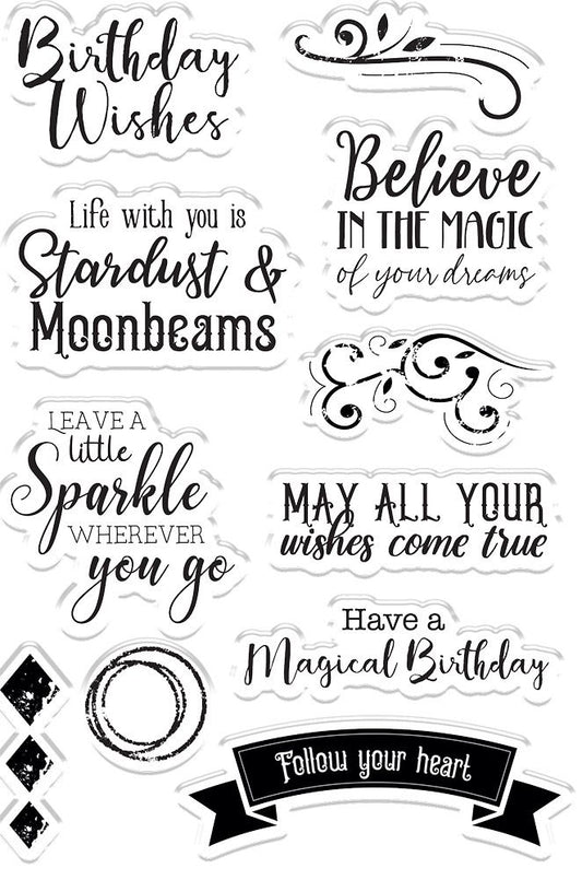 Sara Signature - Enchanted Dreams - Acrylic Stamp Set - Magical Sentiments