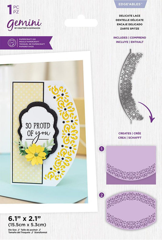 Gemini Curved Border Edgeable Die - Delicate Lace