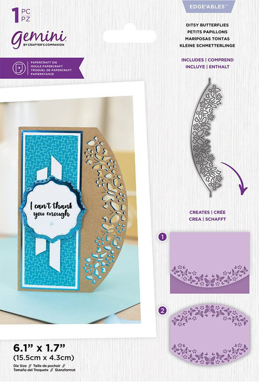 Gemini Curved Border Edgeable Die - Ditsy Butterflies