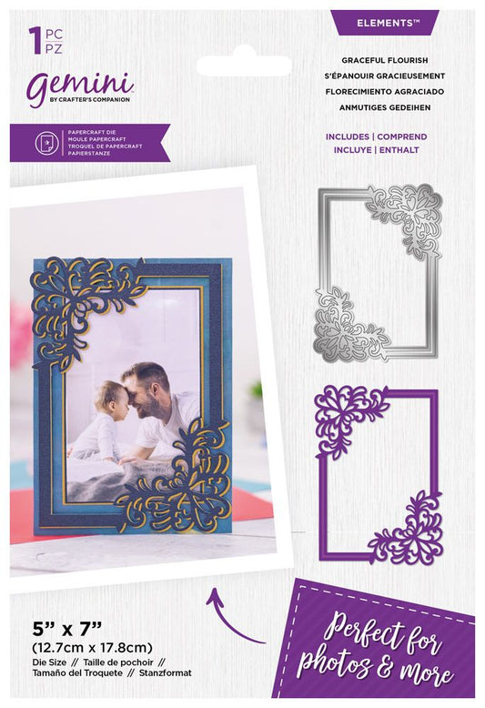 Gemini Elements Fancy Frame Die - Graceful Flourish