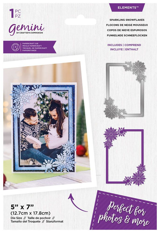 Gemini Elements Fancy Frame Die - Sparkling Snowflakes
