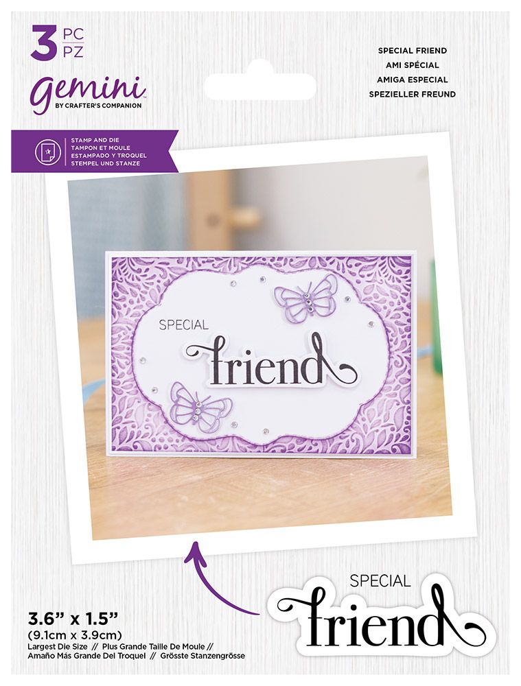 Gemini Fancy Sentiments Stamp and Die - Special Friend