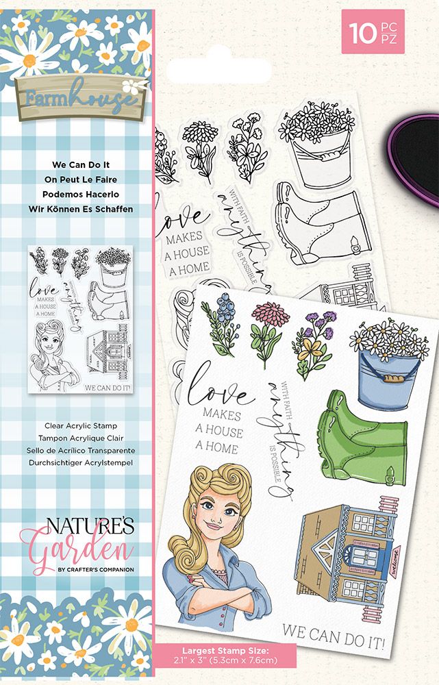 Natures Garden Farmhouse Clear Acrylic Stamp - We Can Do It