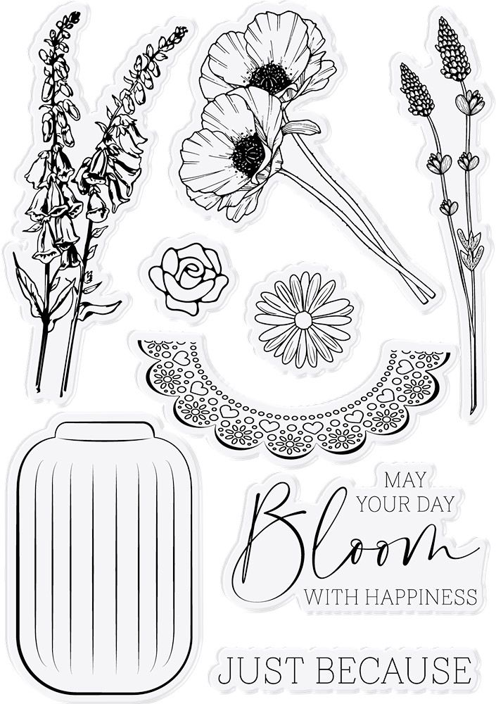 Natures Garden Farmhouse Stamp & Die - May Your Day Bloom