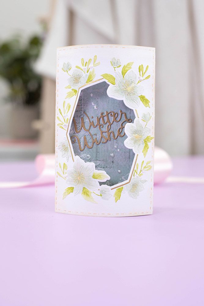 Gemini 4" x 6" Floral Frame Cut and Emboss Folder - Classic Winter Rose
