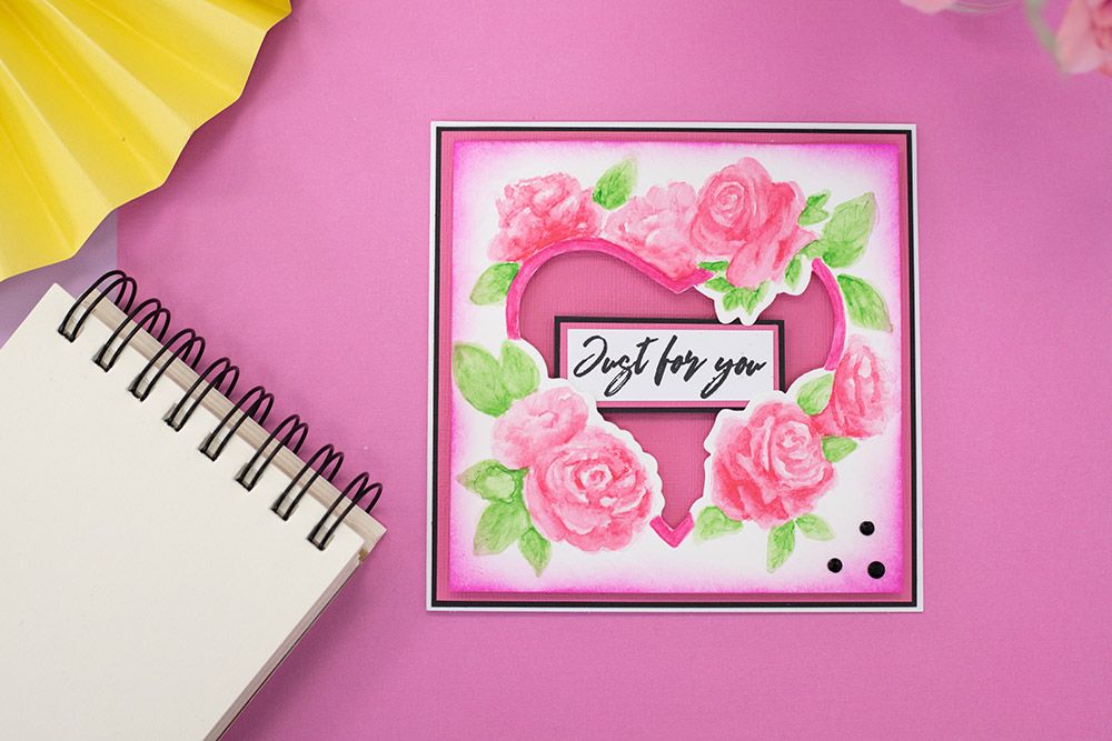Gemini 5" x 5" Floral Frame Cut and Emboss Folder - Vibrant Rose