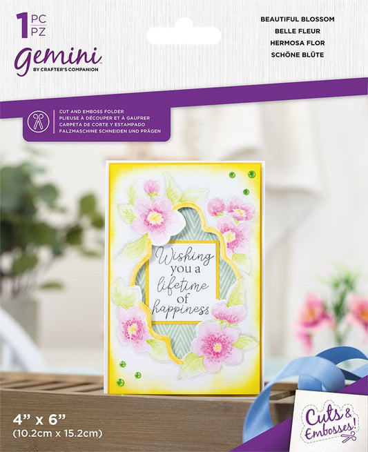 Gemini 4" x 6" Floral Frame Cut and Emboss Folder - Beautiful Blossom