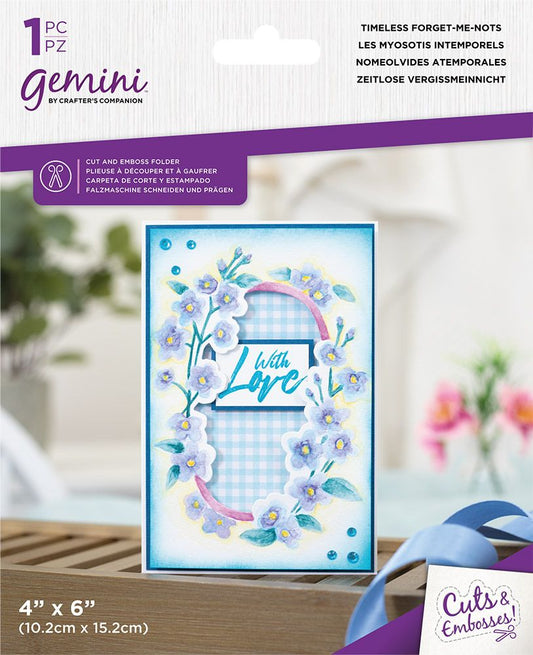 Gemini 4" x 6" Floral Frame Cut and Emboss Folder - Timeless Forget-Me-Nots