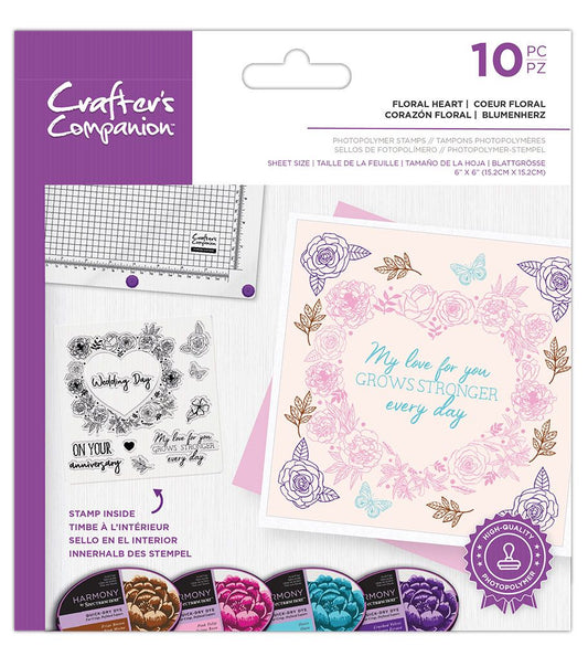 Crafters Companion Photopolymer Stamp - Floral Heart