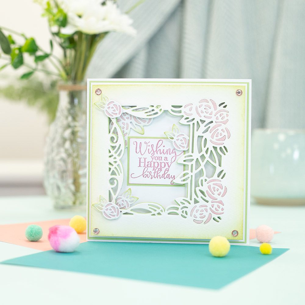 Gemini Floral Aperture Create-a-Card Die - Nouveau Roses