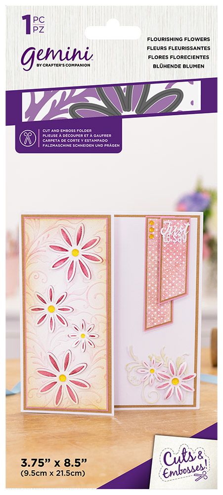 Gemini 3.75" x 8.5" Cut and Emboss Folder - Flourishing Flowers