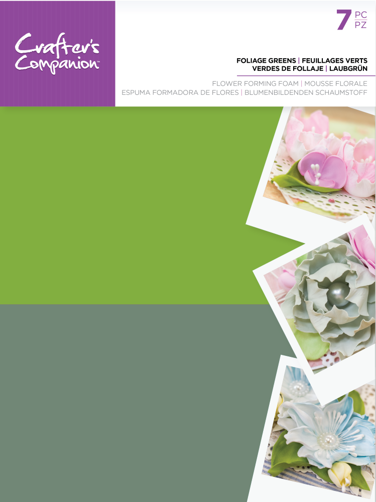 Crafters Companion Flower Forming Foam - Foliage Greens (7PC)