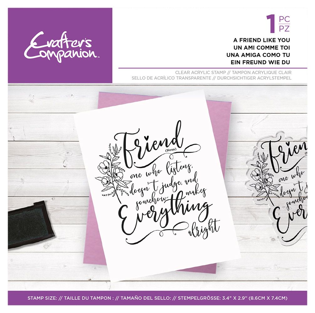 Crafters Companion Friends For Life Clear Acrylic Stamp - A friend like you