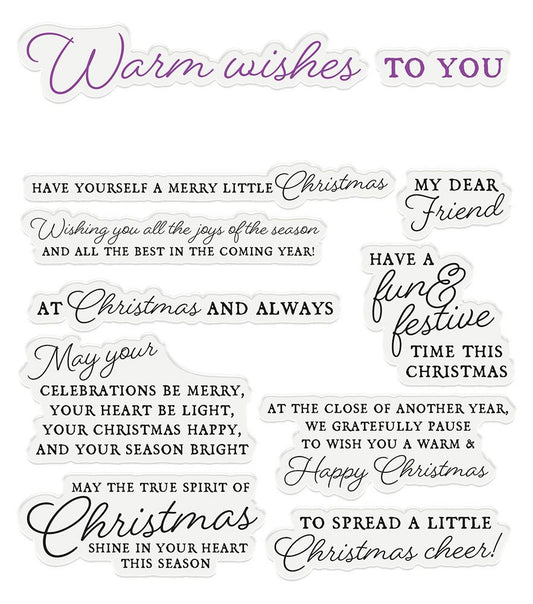 Crafters Companion Sentiment & Verses Clear Stamps - Warm Wishes
